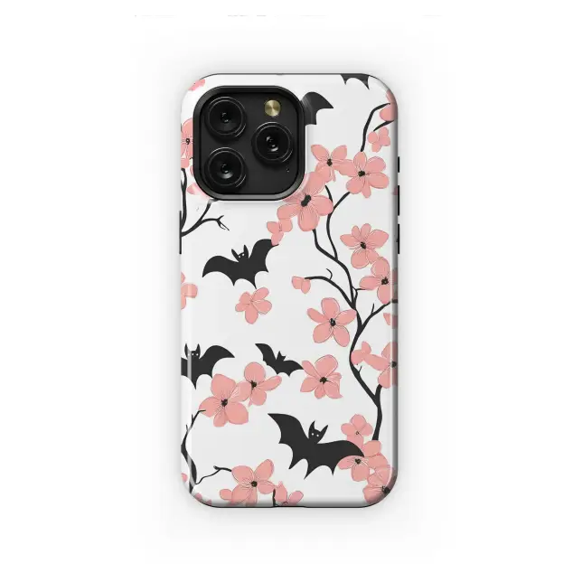 Twilight Sakura Bat Flight Art Phone Case iPhone Samsung Cover Pixel 7527