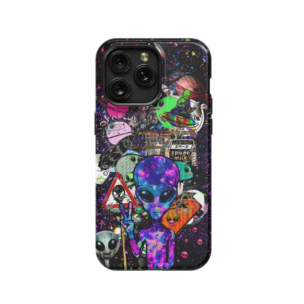 UFO Peace Phone Case iPhone Samsung Pixel & More - Image 1