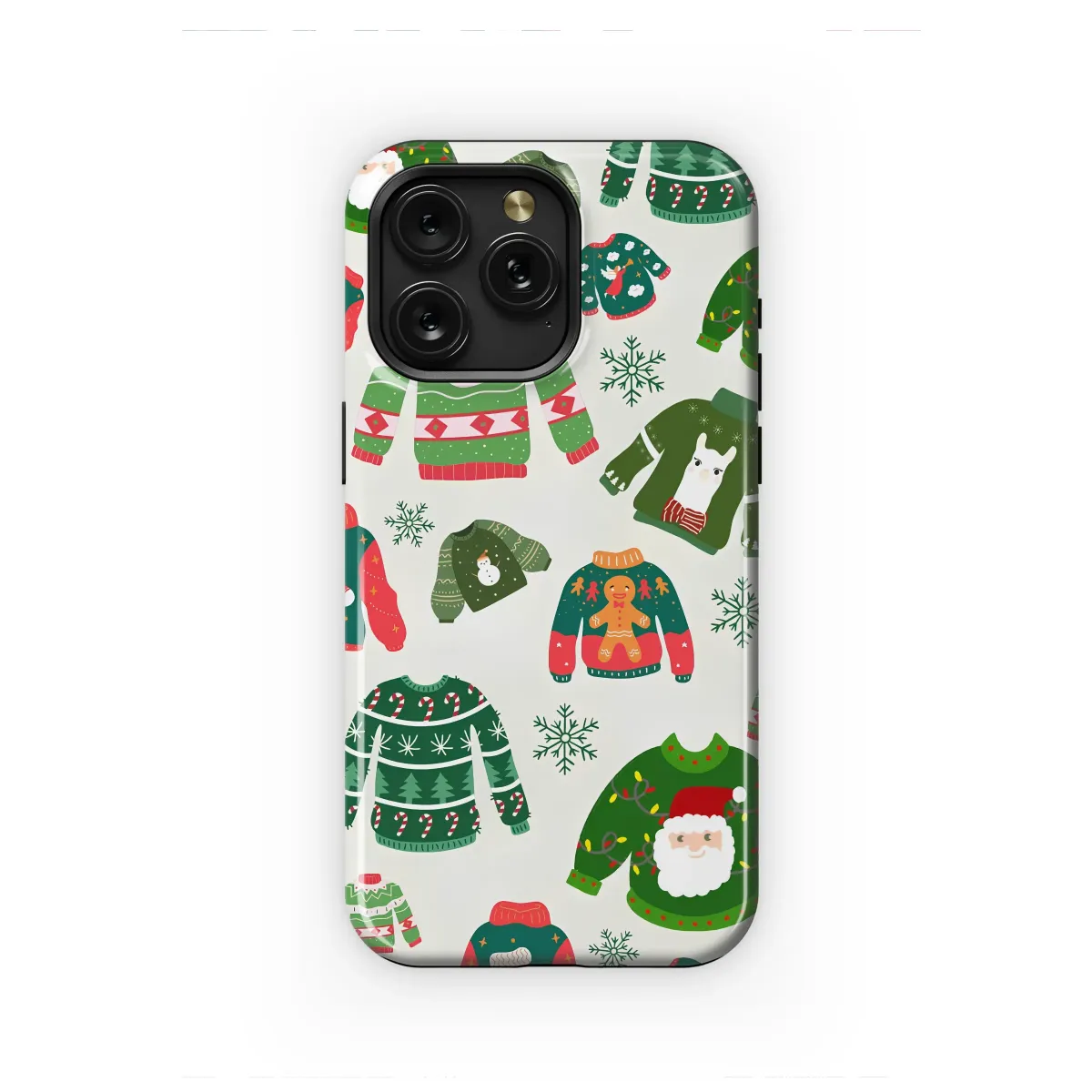 Ugly Christmas Sweater Holiday Pattern Phone Case Cover for iPhone 17 Pro Max 16 15 Plus 14 13 Mini Samsung S25 S24 Google Pixel 10 9 8607 - Image 1