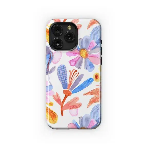 Vibrant Artistic Floral Watercolor Pattern Phone Case iPhone Samsung Cover Pixel 5426 - Image 1