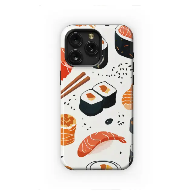 Vibrant Japanese Sushi Feast Pattern Phone Case iPhone Samsung Cover Pixel 7309