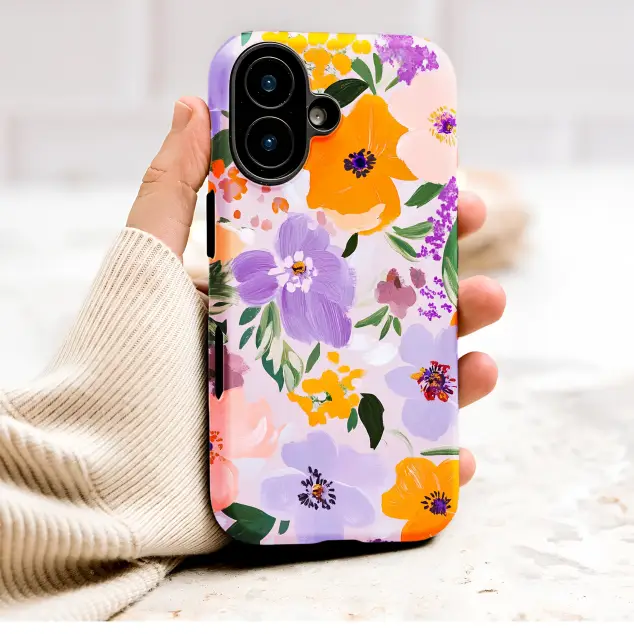 Vibrant Painterly Floral Garden Abstract Art Phone Case Cover for iPhone 17 Pro Max 16 15 Plus 14 13 Mini Samsung S26 S25 Pixel 10 9 9940