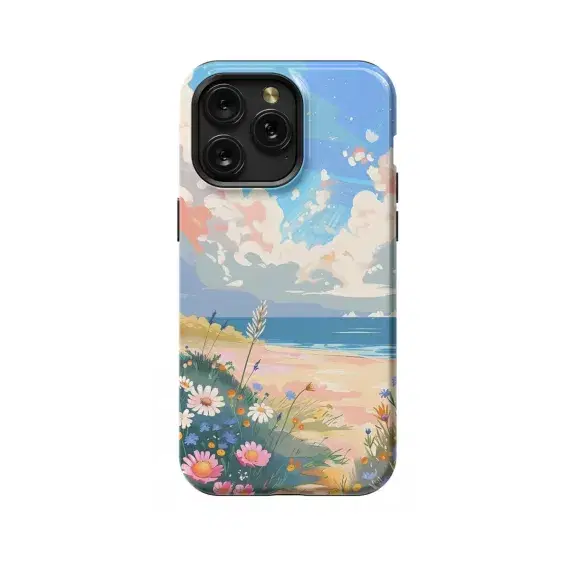 Vibrant Summer Lofi Floral Beach Sea Phone Case iPhone Samsung Pixel & More 108 - Image 1