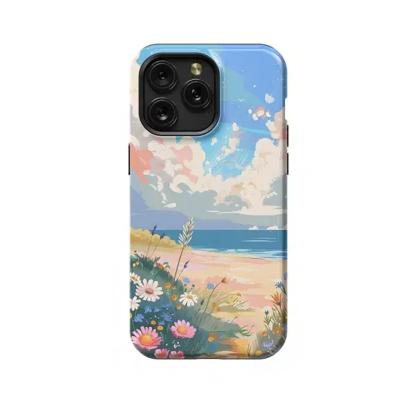 Vibrant Summer Lofi Floral Beach Sea Phone Case iPhone Samsung Pixel & More 108 - Image 1