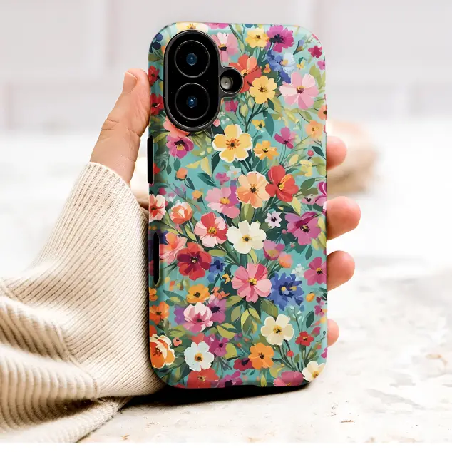 Vibrant Wildflower Meadow Painterly Floral Art Phone Case Cover for iPhone 17 Pro Max 16 15 Plus 14 13 Mini Samsung S26 S25 Pixel 10 9 9582