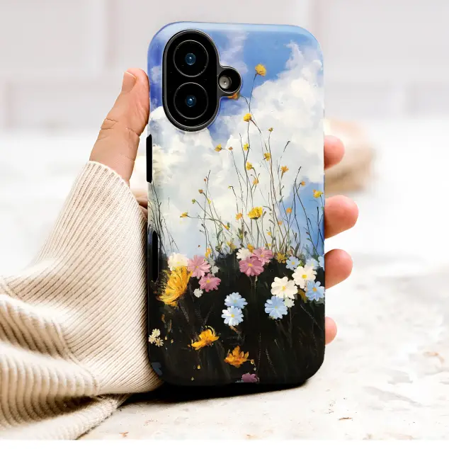 Vibrant Wildflower Meadow Painting Art Phone Case Cover for iPhone 17 Pro Max 16 15 Plus 14 13 Mini Samsung S26 S25 Google Pixel 10 9 9629