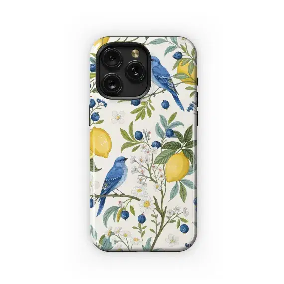 Vintage Bluebird Fruit Floral Pattern Phone Case iPhone Samsung Cover Pixel 5328 - Image 1