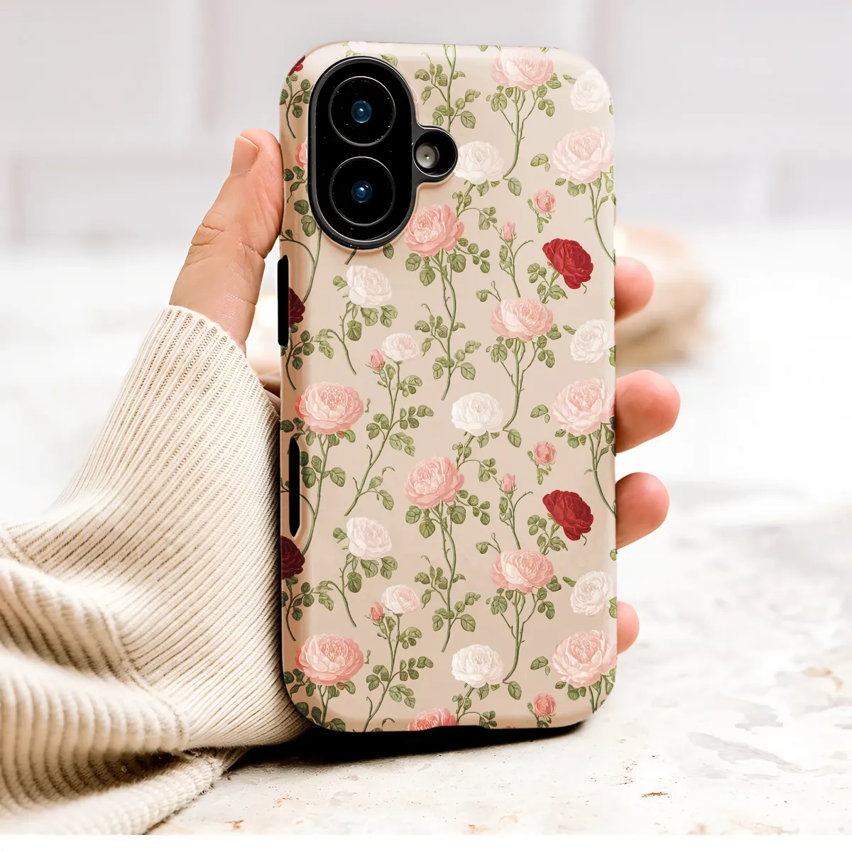 Vintage Botanical Rose Garden Floral Print Phone Case Cover for iPhone 17 Pro Max 16 15 Plus 14 13 Mini Samsung S25 S24 Pixel 10 9 9159 - Image 1