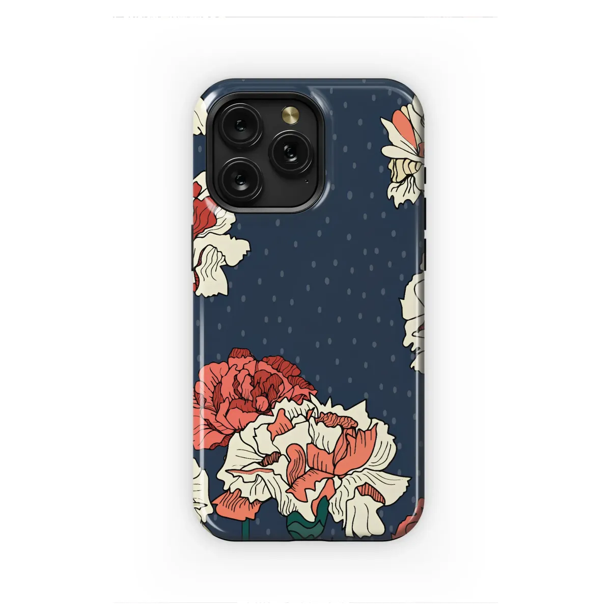 Vintage Carnation Garden at Midnight Phone Case iPhone Samsung Cover Pixel 7003 - Image 1