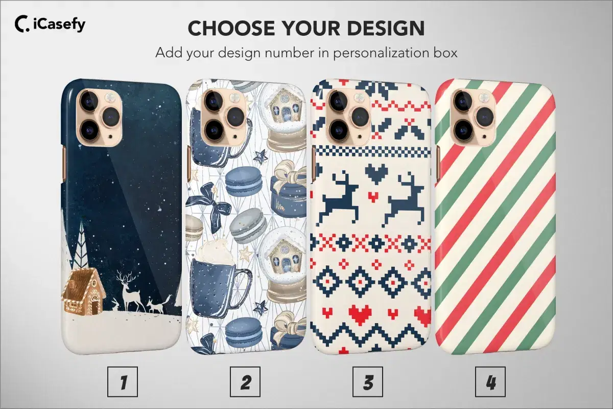 Vintage Christmas Reindeer Xmas Phone Case Cover - Image 1