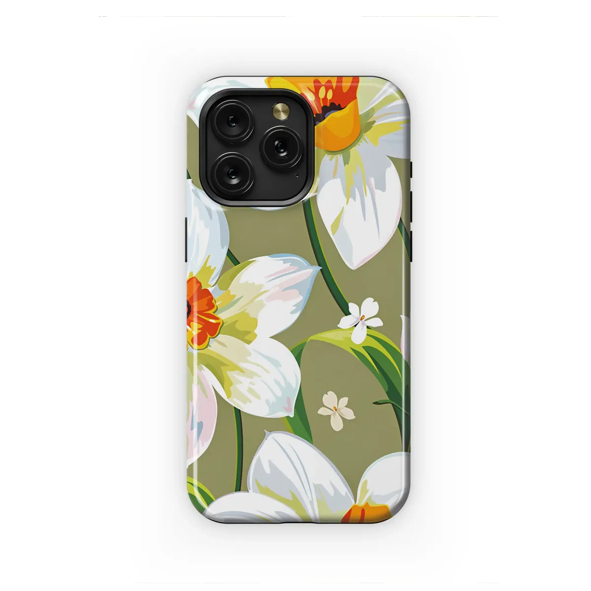 Vintage Daffodil Garden Botanical Art Phone Case iPhone Samsung Cover Pixel 7045 - Image 1