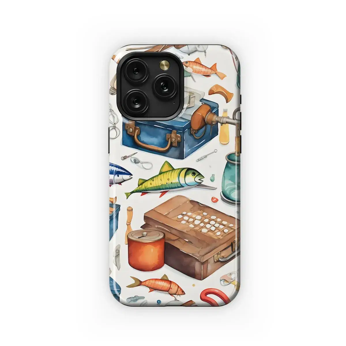 Vintage Fishing Tackle Pattern Phone Case iPhone Samsung Cover Pixel 5155 - Image 1