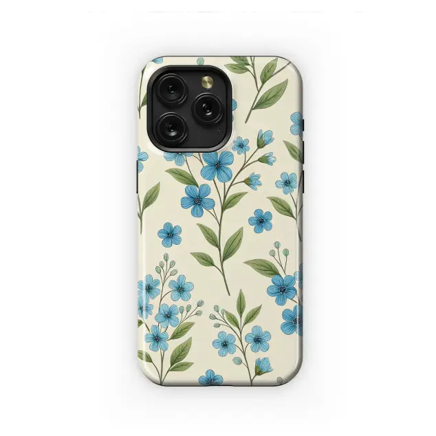 Vintage Forget-Me-Not Wildflower Art Phone Case iPhone Samsung Cover Pixel 7218