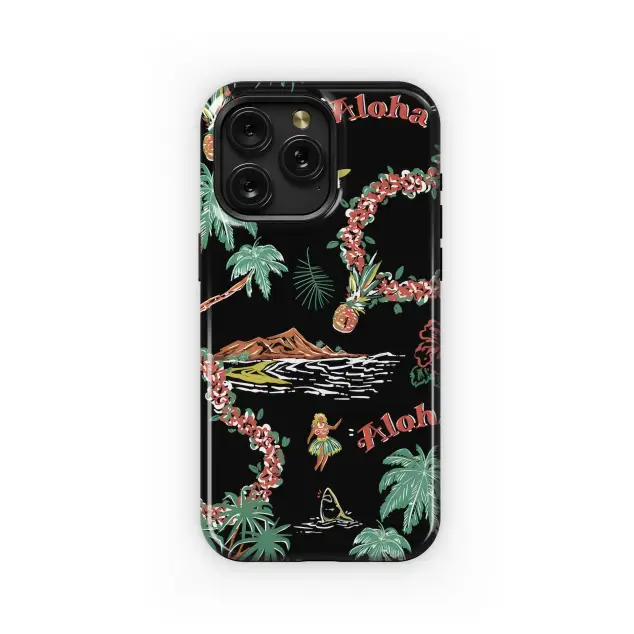 Vintage Hawaiian Aloha Pattern Phone Case iPhone Samsung Cover Pixel 5314