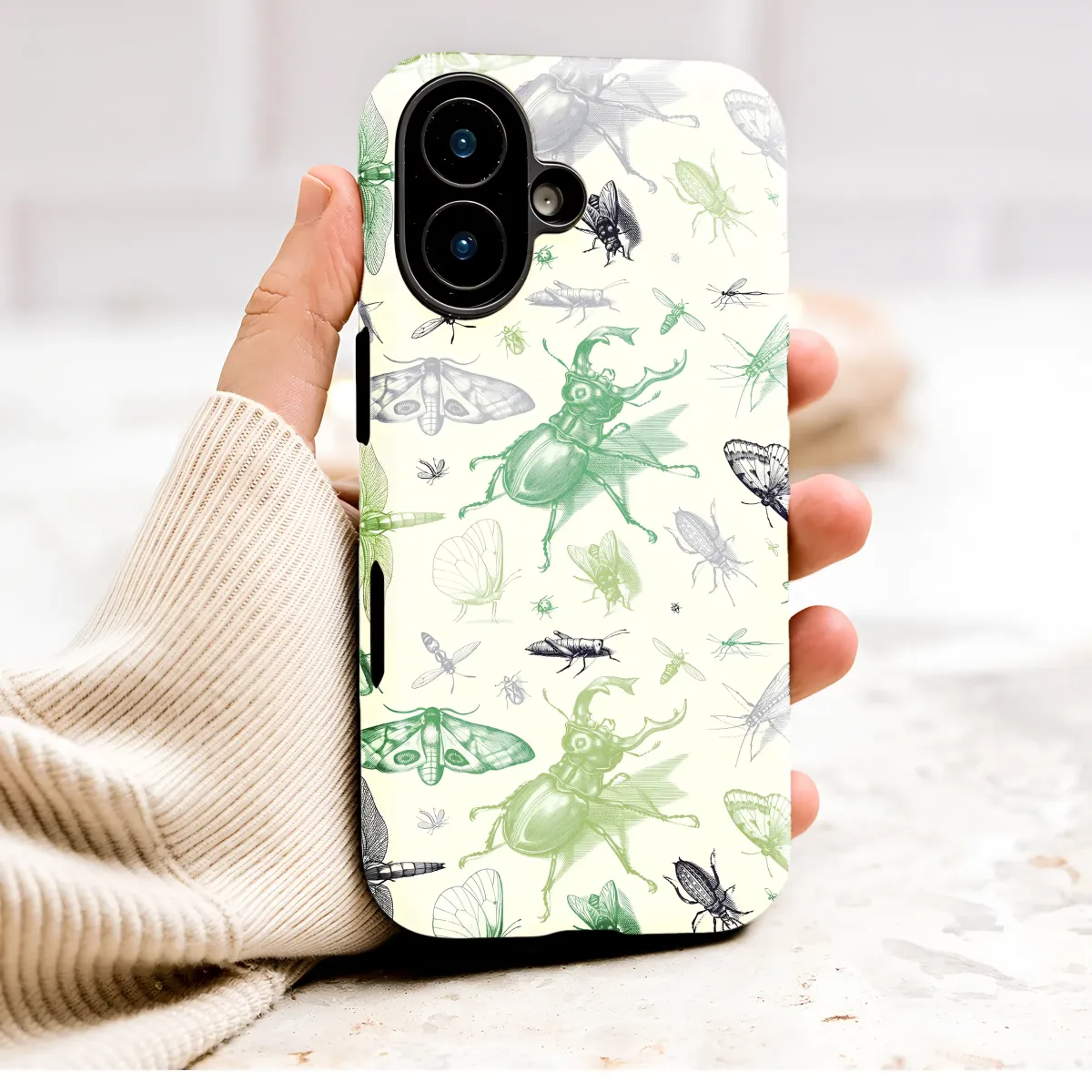 Vintage Insect Illustration Cottagecore Bug Print Phone Case Cover for iPhone 17 Pro Max 16 15 13 Samsung S26 S25 Pixel 9546 - Image 1