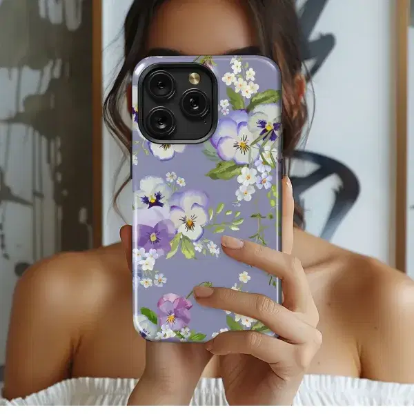 Vintage Lavender Bloom Pattern Phone Case iPhone Samsung Cover Pixel 4889 - Image 1