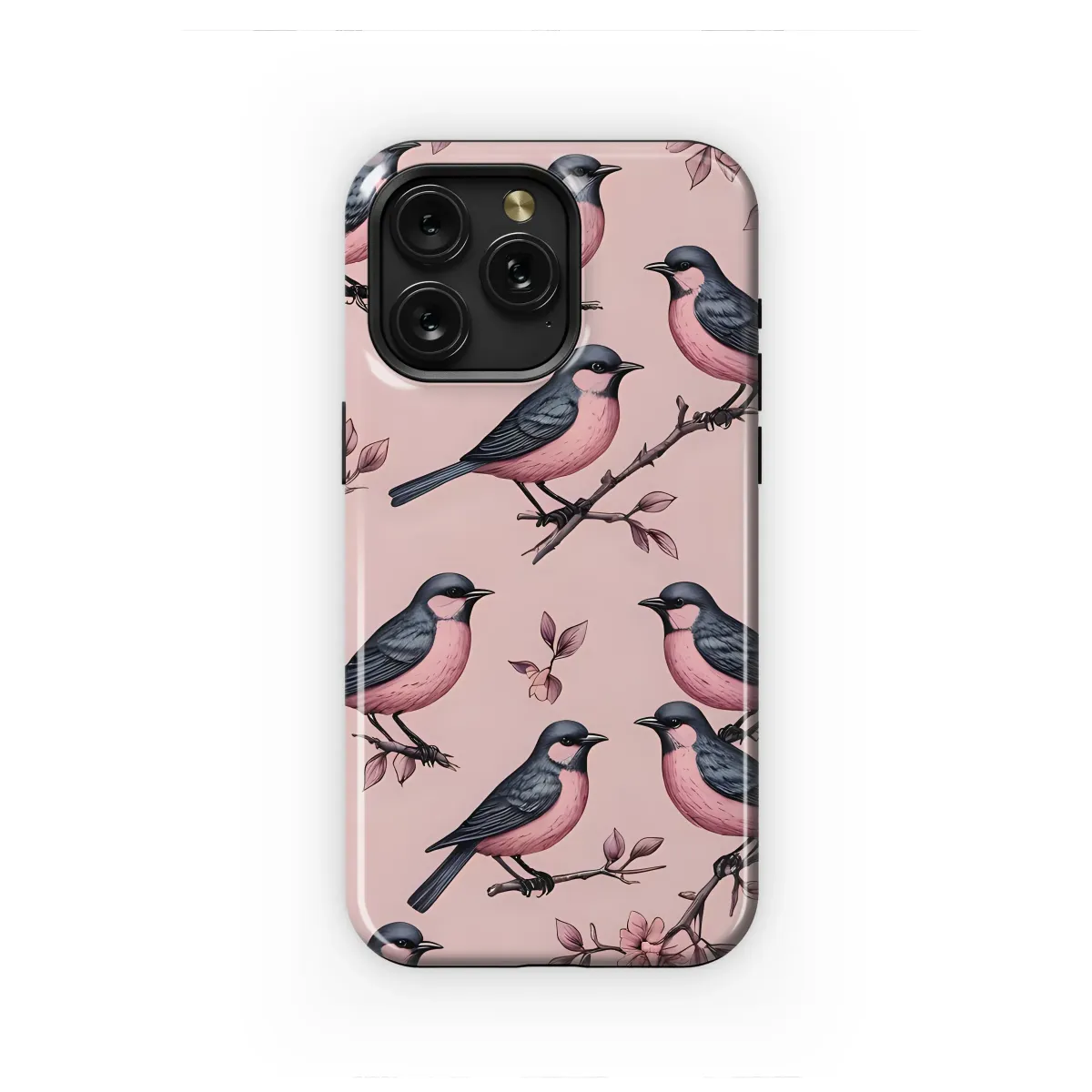Vintage Pink Songbird Serenade Design Phone Case iPhone Samsung Cover Pixel 7714 - Image 1