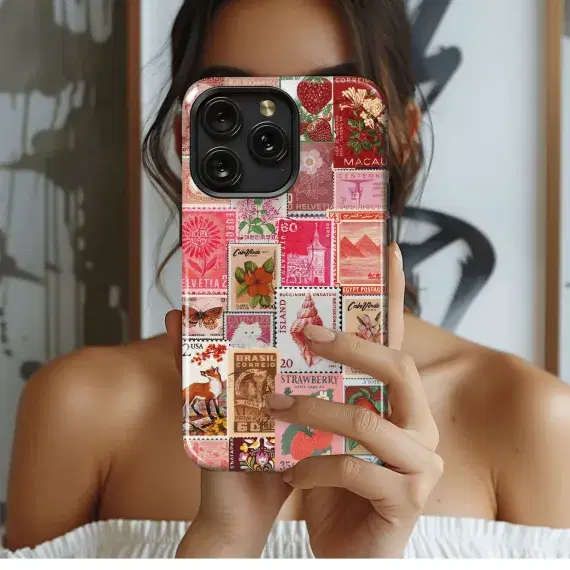 Vintage Postage Stamps
 Phone Case iPhone Samsung Cover Pixel 4458 - Image 1