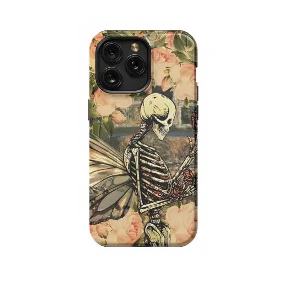 Vintage Skeleton in Bloom Phone Case iPhone Samsung Cover Pixel 712 - Image 1