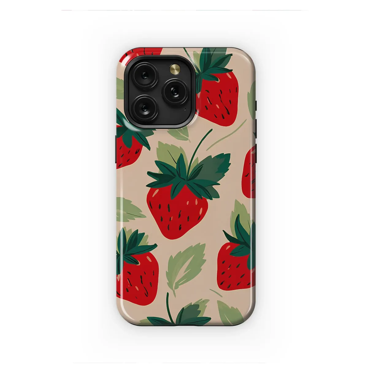 Vintage Strawberry Patch Cottagecore Art Phone Case iPhone Samsung Cover Pixel 7033 - Image 1