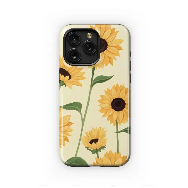 Vintage Sunflower Pattern Floral Illustration Phone Case Cover for iPhone 17 Pro Max 16 15 Plus 14 13 Mini Samsung S25 S24 Pixel 10 9 8417