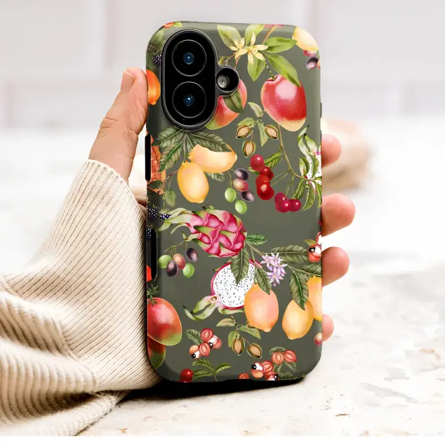 Vintage Tropical Fruit Botanical Illustration Pattern Phone Case Cover for iPhone 17 Pro Max 16 15 13 Samsung S26 S25 Pixel 9780
