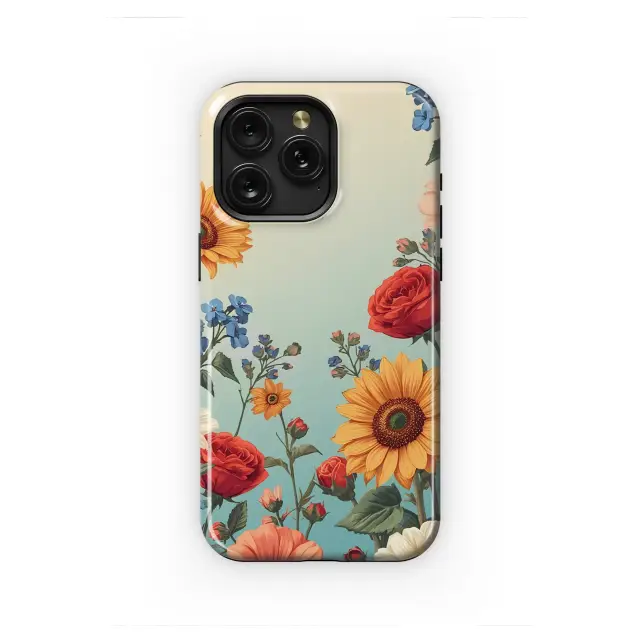 Vintage Wildflower Meadow with Sunflowers and Roses Art Phone Case Cover for iPhone 17 Pro Max 16 15 13 Samsung S25 S24 Pixel 8938