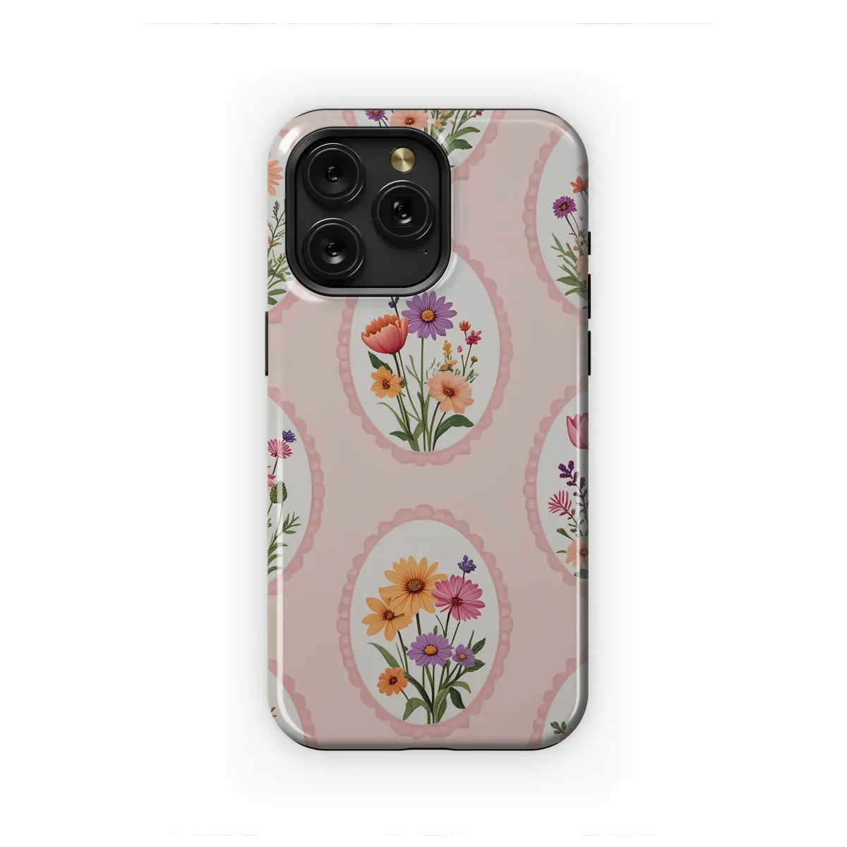 Vintage Wildflower Portrait Cameos Phone Case iPhone Samsung Cover Pixel 7973 - Image 1