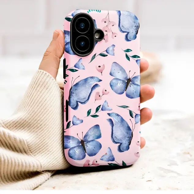 Watercolor Butterfly Floral Garden Art Design Phone Case Cover for iPhone 17 Pro Max 16 15 Plus 14 13 Mini Samsung S26 S25 Pixel 10 9 10051