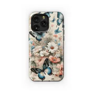 Watercolor Butterfly Flower Phone Case iPhone Samsung Cover Pixel 3505 - Image 1