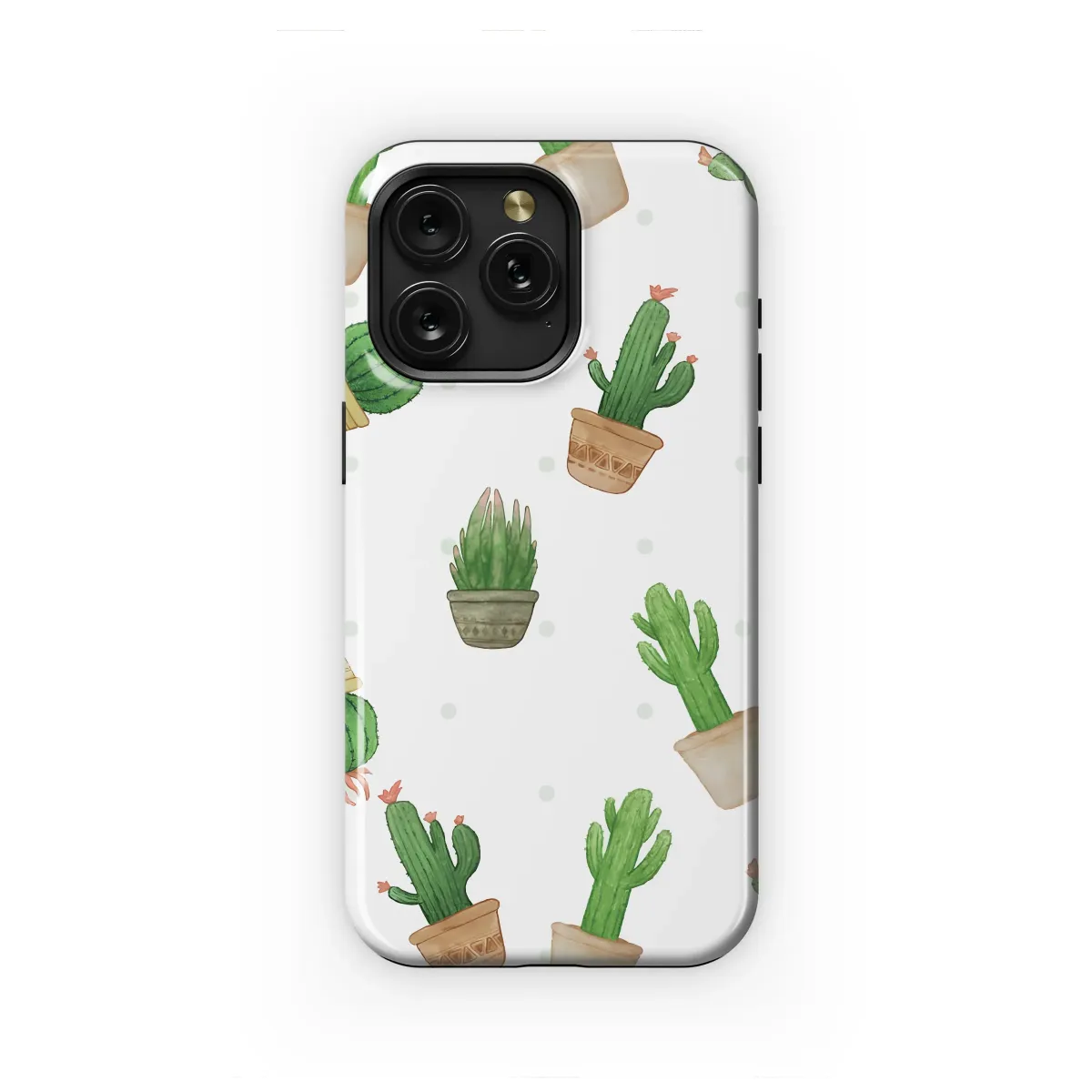 Watercolor Cactus Garden Botanical Pattern Phone Case Cover for iPhone 17 Pro Max 16 15 Plus 14 13 Mini Samsung S25 S24 Pixel 10 9 8751 - Image 1
