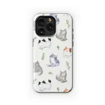 Watercolor Cat Phone Case iPhone Samsung Cover Pixel 2615 - Image 1
