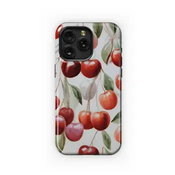 Watercolor Cherry Phone Case iPhone Samsung Cover Pixel 2885 - Image 1