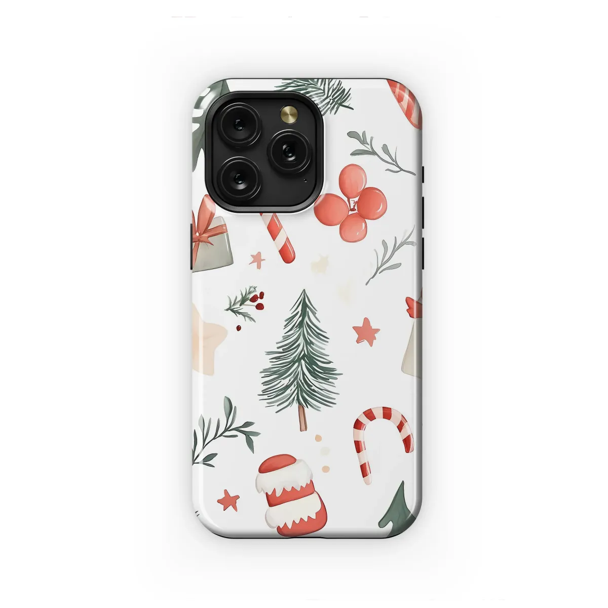 Watercolor Christmas Pattern Phone Case for iPhone, Samsung, and Pixel Phone Case iPhone Samsung Cover Pixel 8141 - Image 1