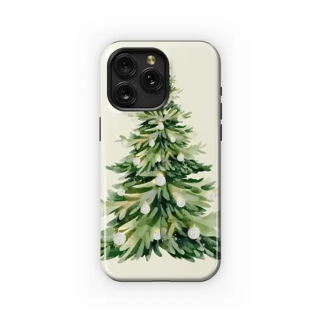 Watercolor Christmas Tree Festive Holiday Art Phone Case Cover for iPhone 17 Pro Max 16 15 Plus 14 13 Mini Samsung S25 S24 Pixel 10 9 8314