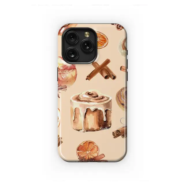 Watercolor Cinnamon Roll Autumn Spice Illustration Phone Case Cover for iPhone 17 Pro Max 16 15 13 Samsung S25 S24 Pixel 8753