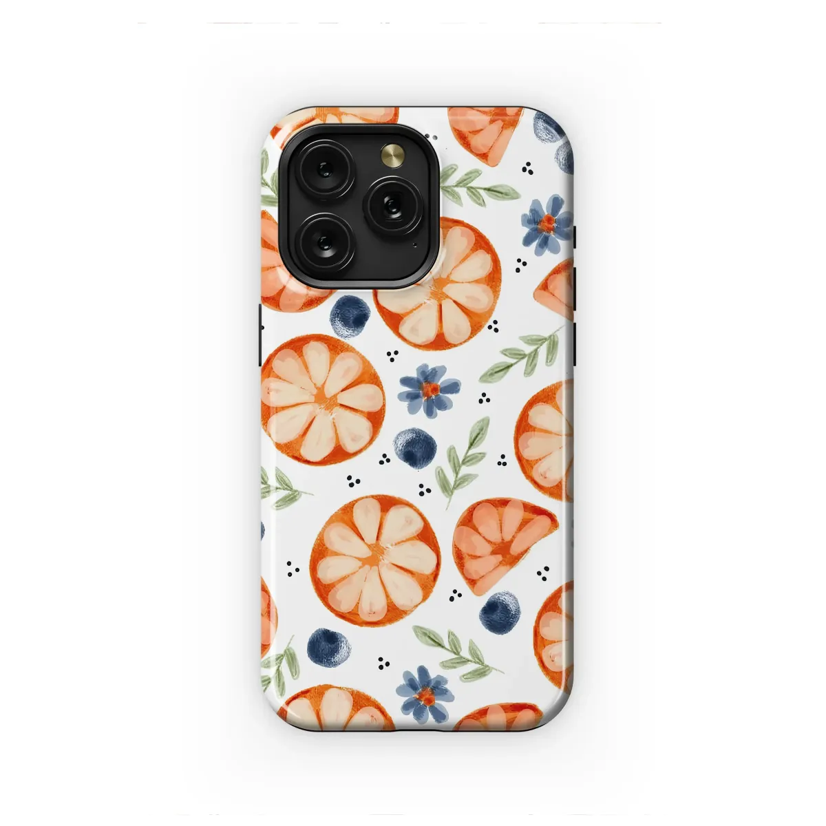 Watercolor Citrus and Blueberry Garden Art Phone Case iPhone Samsung Cover Pixel 7477 - Image 1