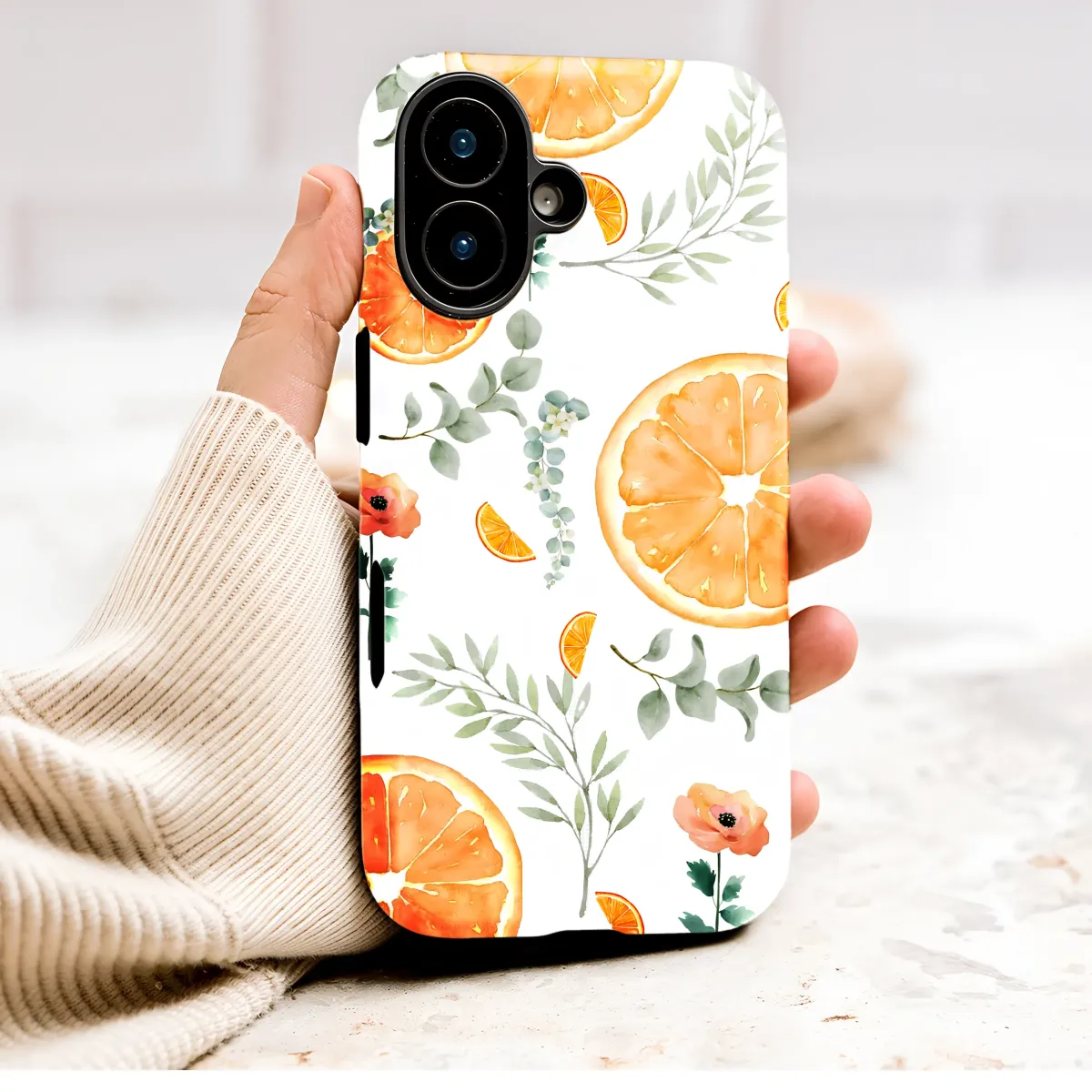 Watercolor Citrus and Floral Botanical Illustration Phone Case Cover for iPhone 17 Pro Max 16 15 13 Samsung S25 S24 Pixel 9203 - Image 1