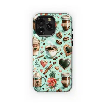 Watercolor Coffee Valentine Phone Case iPhone Samsung Cover Pixel 3397 - Image 1