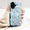 Watercolor Dinosaur and Rose Floral Pattern on Aqua Phone Case Cover for iPhone 17 Pro Max 16 15 13 Samsung S26 S25 Pixel 10036 - Image 1