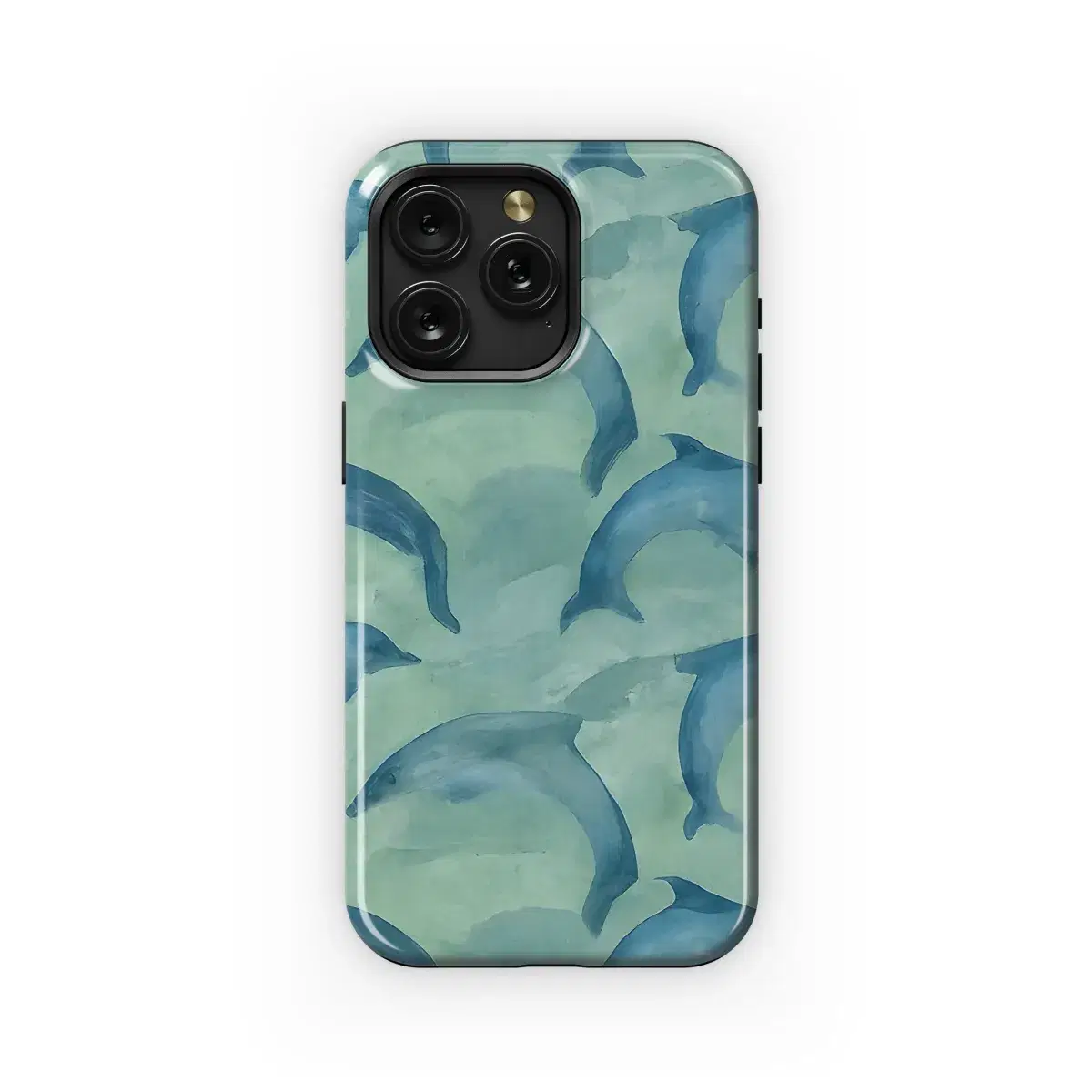 Watercolor Dolphins Tile Phone Case iPhone Samsung Cover Pixel 3771 - Image 1