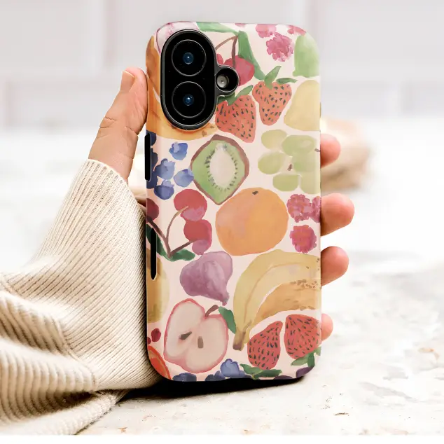 Watercolor Fruit Salad Colorful Summer Pattern Design Phone Case Cover for iPhone 17 Pro Max 16 15 13 Samsung S26 S25 Pixel 9881