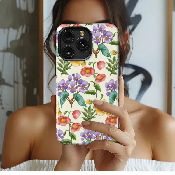 Watercolor Golden Croissant Print Phone Case iPhone Samsung Cover Pixel 5432 - Image 1