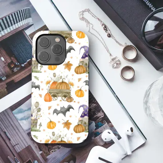 Watercolor Halloween Autumn Pattern Phone Case iPhone Samsung Cover Pixel 2291 - Image 1