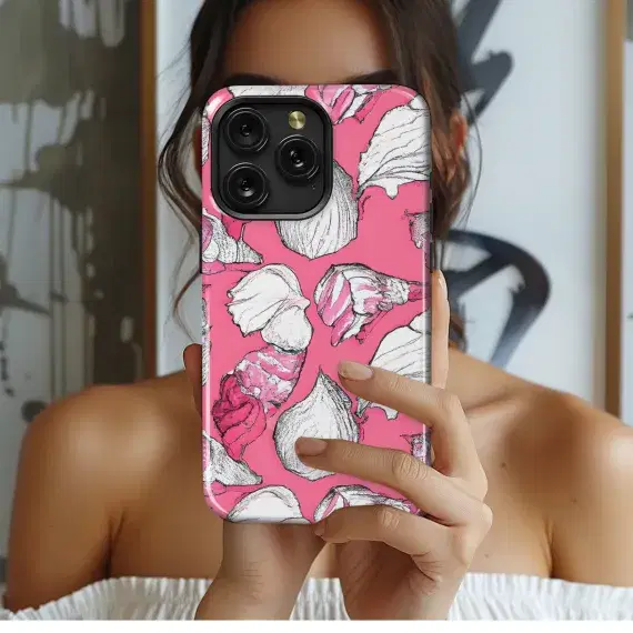 Watercolor hot pink seashell Phone Case iPhone Samsung Cover Pixel 3773 - Image 1