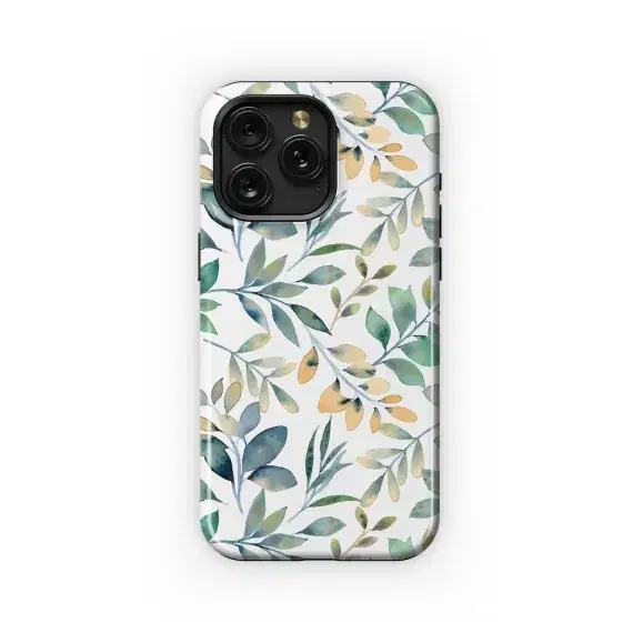 Watercolor Leaves Pattern Phone Case iPhone Samsung Cover Pixel 5118 - Image 1