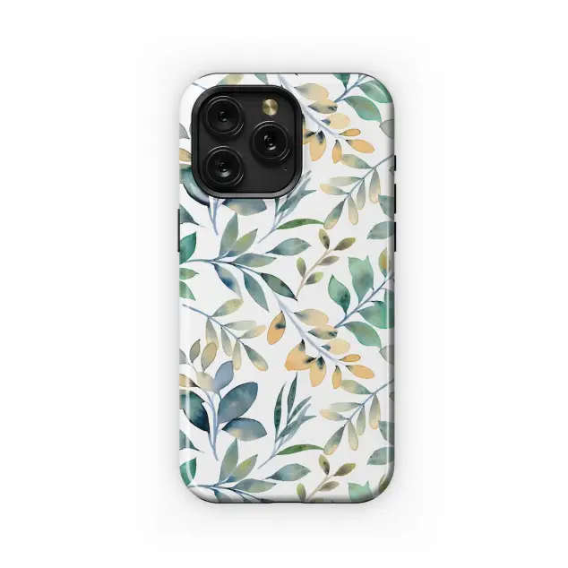 Watercolor Leaves Pattern Phone Case iPhone Samsung Cover Pixel 5118