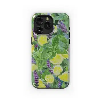 Watercolor lemon tea lavender steam Phone Case iPhone Samsung Cover Pixel 3762 - Image 1