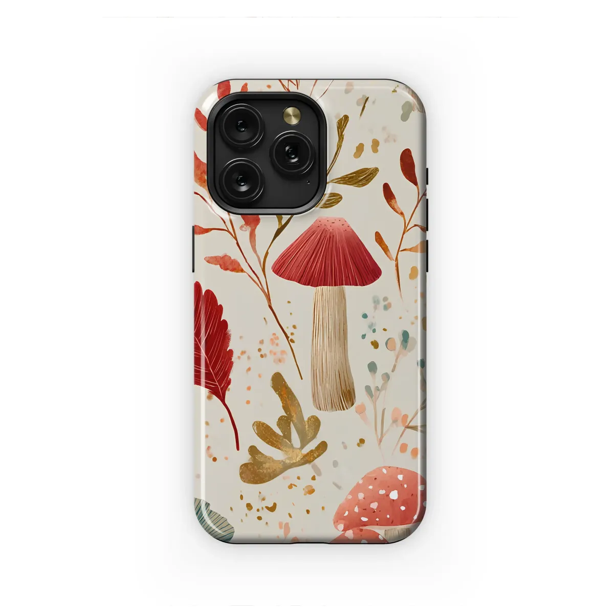 Watercolor Mushroom Botanical Woodland Print Phone Case Cover for iPhone 17 Pro Max 16 15 Plus 14 13 Mini Samsung S25 S24 Pixel 10 9 8691 - Image 1