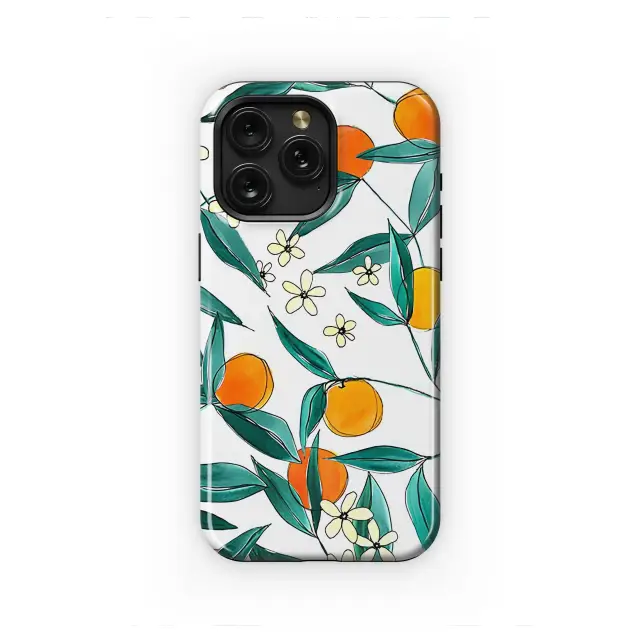 Watercolor Orange Blossom Botanical Art Illustration Phone Case Cover for iPhone 17 Pro Max 16 15 13 Samsung S25 S24 Pixel 8756